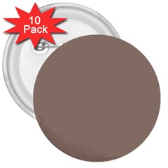 A Brown Wall With A Clock On It 3  Buttons (10 Pack)  by catchydesignhill