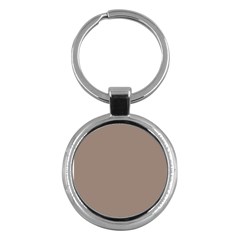 A Brown Wall With A Clock On It Key Chain (round) by catchydesignhill