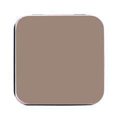 A Brown Wall With A Clock On It Square Metal Box (black) by catchydesignhill