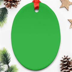 A Green Background With A White Border Oval Ornament (two Sides) by catchydesignhill