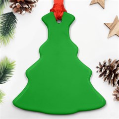 A Green Background With A White Border Christmas Tree Ornament (two Sides)