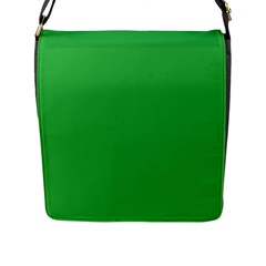 A Green Background With A White Border Flap Closure Messenger Bag (l) by catchydesignhill