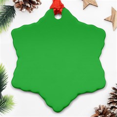 A Green Background With A White Border Snowflake Ornament (two Sides) by catchydesignhill