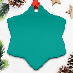 A Green Background With A White Border Snowflake Ornament (two Sides)