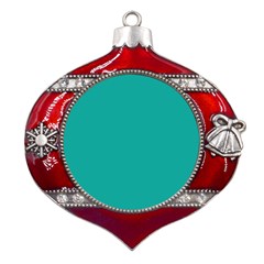 A Green Background With A White Border Metal Snowflake And Bell Red Ornament by catchydesignhill