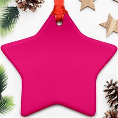 A Pink Background With A Black Border Star Ornament (two Sides)