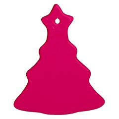 A Pink Background With A Black Border Christmas Tree Ornament (two Sides) by catchydesignhill