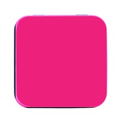 A Pink Background With A Black Border Square Metal Box (black) by catchydesignhill