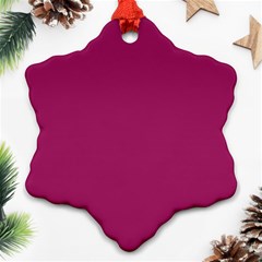 A Pink Background With A White Border Snowflake Ornament (two Sides)