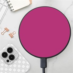 A Pink Background With A White Border Wireless Fast Charger(black) by catchydesignhill