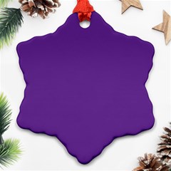 A Purple Background With A White Border Snowflake Ornament (two Sides)