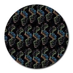 Multicolored Dna Strand Art Round Mousepad by ExtraGoodSauce