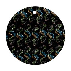 Multicolored Dna Strand Art Ornament (round) by ExtraGoodSauce