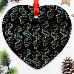 Multicolored Dna Strand Art Ornament (heart)