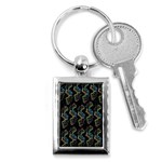 Multicolored DNA Strand Art Key Chain (Rectangle) Front