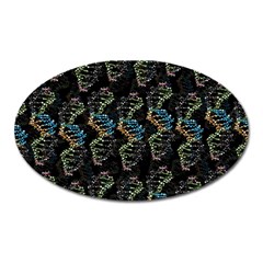 Multicolored Dna Strand Art Oval Magnet by ExtraGoodSauce