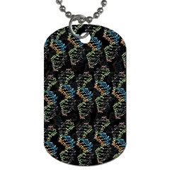 Multicolored Dna Strand Art Dog Tag (one Side) by ExtraGoodSauce