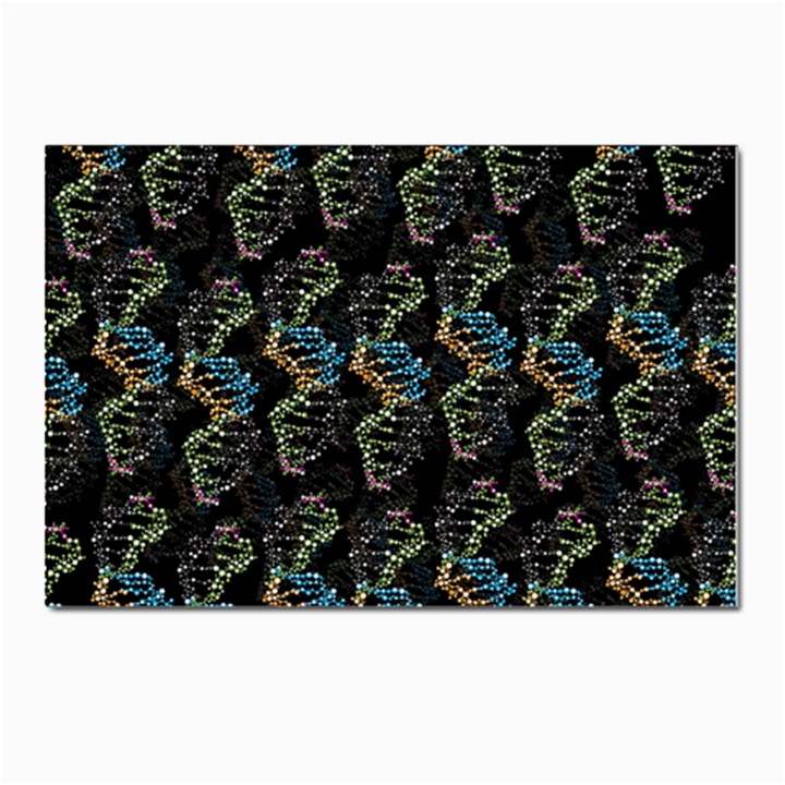 Multicolored DNA Strand Art Postcards 5  x 7  (Pkg of 10)