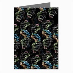 Multicolored Dna Strand Art Greeting Card by ExtraGoodSauce