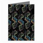 Multicolored DNA Strand Art Greeting Card Left