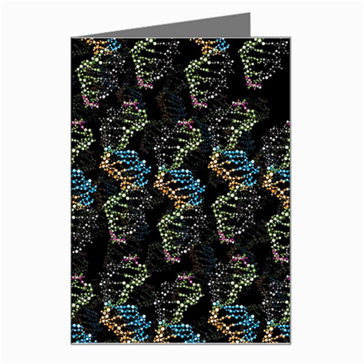 Multicolored DNA Strand Art Greeting Card