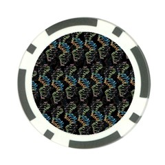 Multicolored Dna Strand Art Poker Chip Card Guard by ExtraGoodSauce