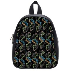 Multicolored Dna Strand Art School Bag (small) by ExtraGoodSauce