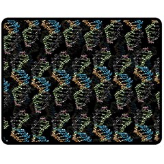 Multicolored Dna Strand Art Fleece Blanket (medium) by ExtraGoodSauce