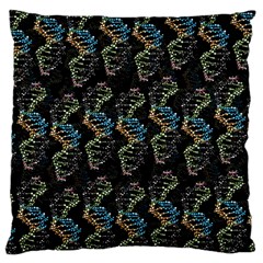 Multicolored Dna Strand Art Large Cushion Case (one Side) by ExtraAwesomeSauce