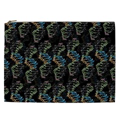 Multicolored Dna Strand Art Cosmetic Bag (xxl) by ExtraGoodSauce