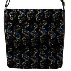 Multicolored Dna Strand Art Flap Closure Messenger Bag (s) by ExtraGoodSauce