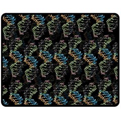 Multicolored Dna Strand Art Two Sides Fleece Blanket (medium) by ExtraAwesomeSauce