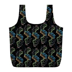 Multicolored Dna Strand Art Full Print Recycle Bag (l) by ExtraGoodSauce