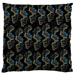 Multicolored Dna Strand Art Large Premium Plush Fleece Cushion Case (two Sides) by ExtraGoodSauce