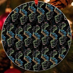 Multicolored Dna Strand Art Uv Print Acrylic Ornament Round by ExtraGoodSauce