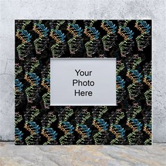 Multicolored Dna Strand Art White Wall Photo Frame 5  X 7 