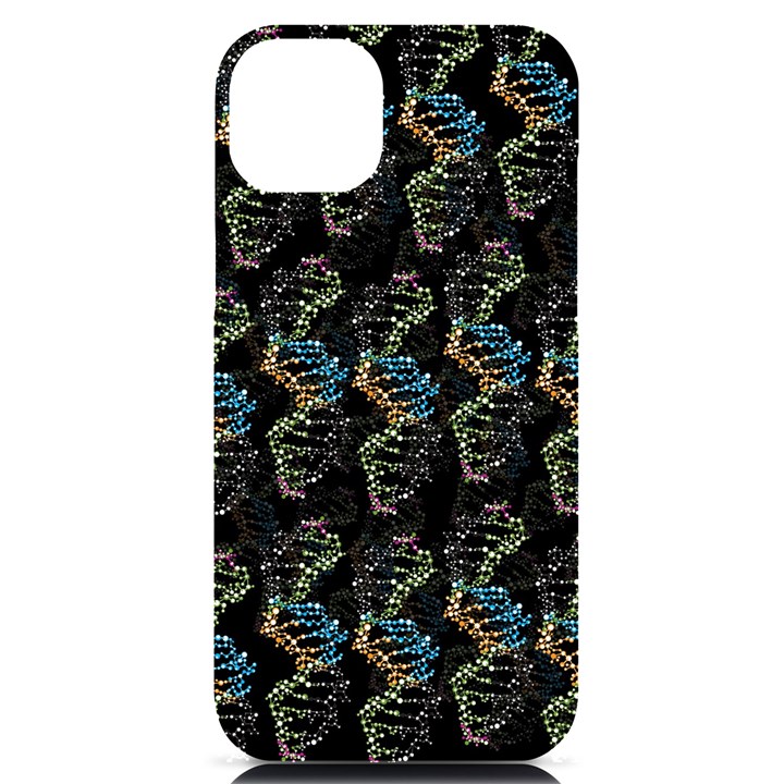 Multicolored DNA Strand Art iPhone 14 Plus Black UV Print Case