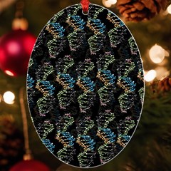 Multicolored Dna Strand Art Uv Print Acrylic Ornament Oval by ExtraGoodSauce