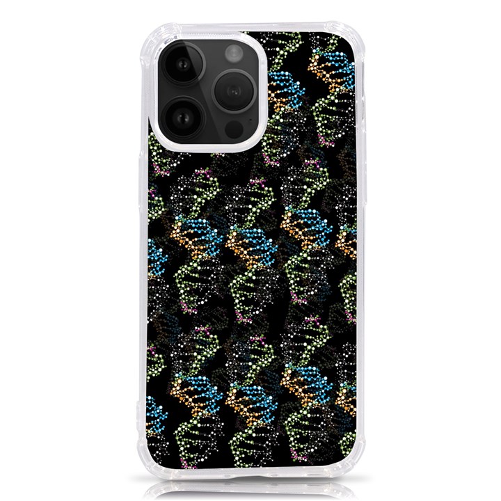 Multicolored DNA Strand Art iPhone 14 Pro Max TPU UV Print Case