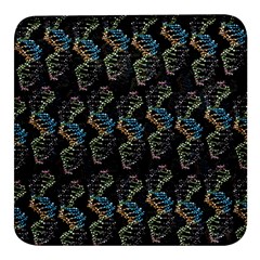 Multicolored Dna Strand Art Square Glass Fridge Magnet (4 Pack) by ExtraGoodSauce