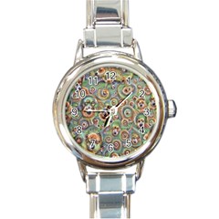 Surreal Abstract Early Ai Art Round Italian Charm Watch by ExtraGoodSauce