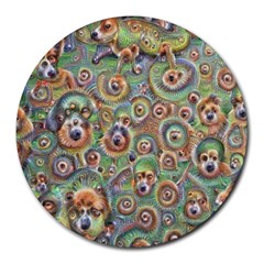 Surreal Abstract Early Ai Art Round Mousepad by ExtraGoodSauce