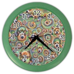 Surreal Abstract Early Ai Art Color Wall Clock by ExtraGoodSauce