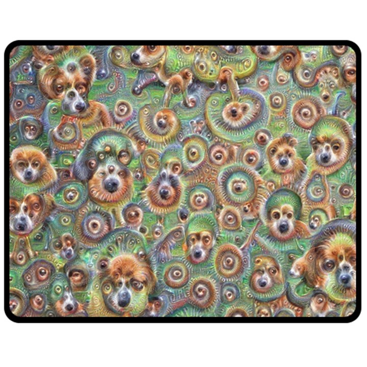 Surreal Abstract Early AI Art Fleece Blanket (Medium)