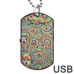 Surreal Abstract Early Ai Art Dog Tag Usb Flash (two Sides) by ExtraGoodSauce