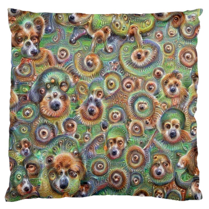 Surreal Abstract Early AI Art Large Cushion Case (Two Sides)