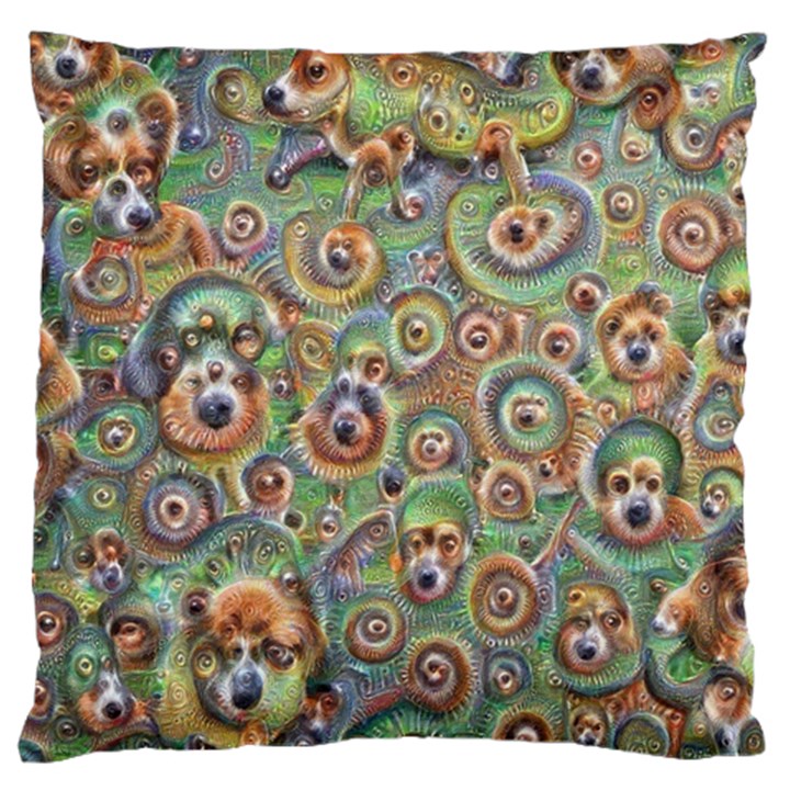 Surreal Abstract Early AI Art Large Premium Plush Fleece Cushion Case (Two Sides)