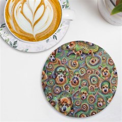 Surreal Abstract Early Ai Art Uv Print Round Tile Coaster by ExtraGoodSauce