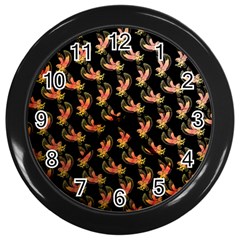 Regal Eagle Pattern Wall Clock (black) by ExtraGoodSauce