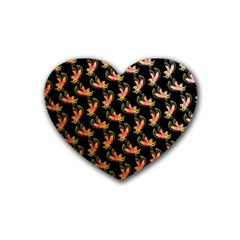 Regal Eagle Pattern Rubber Coaster (heart) by ExtraAwesomeSauce